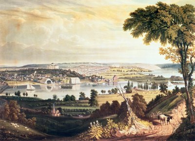 Die Stadt Washington von jenseits der Marinewerft, graviert von William James Bennett, ca. 1824 von George Cooke